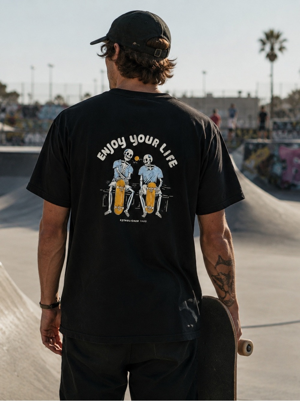 Z/C Enjoy Your Life Graphic Tee - Black large